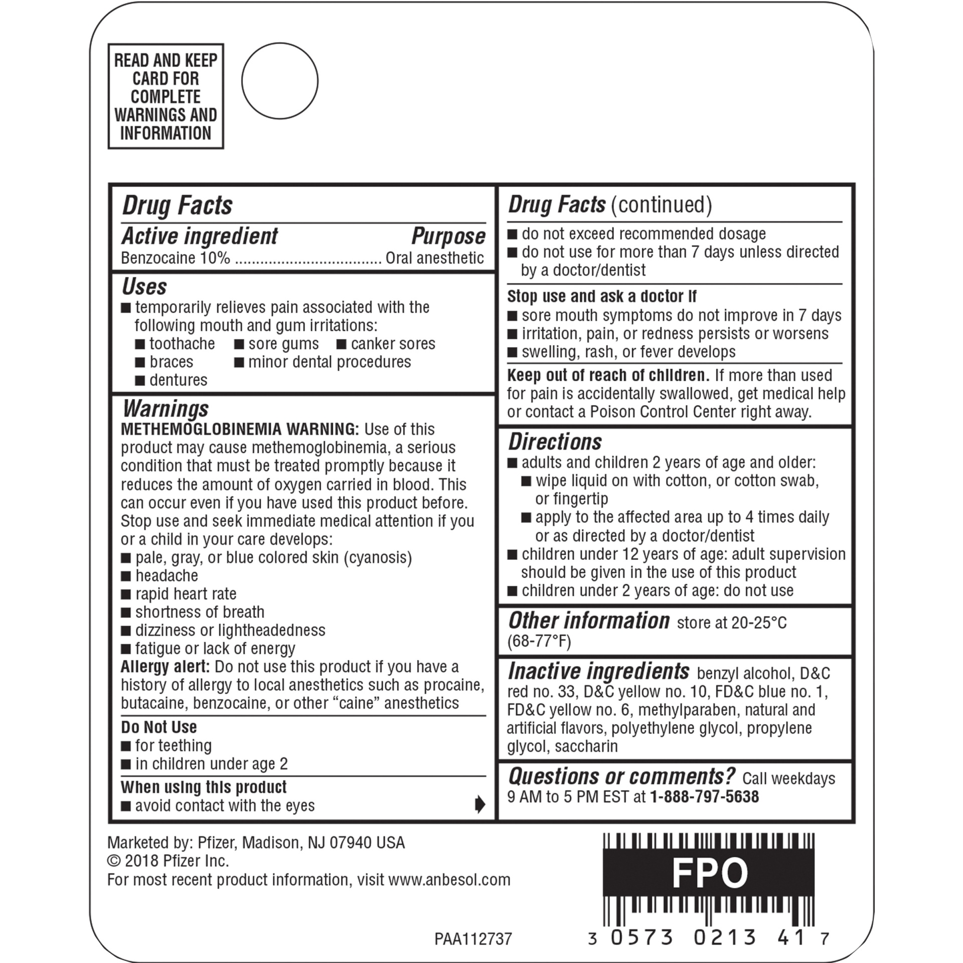 slide 4 of 4, Anbesol Regular Strength Oral Anesthetic Liquid, 0.41 fl oz