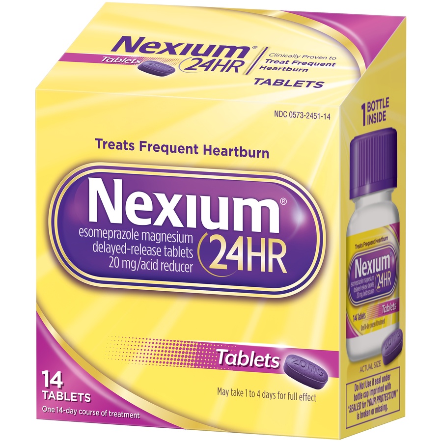 slide 4 of 6, Nexium 24HR Acid Reducer Heartburn Relief Tablets with Esomeprazole Magnesium - 14 Count, 14 ct