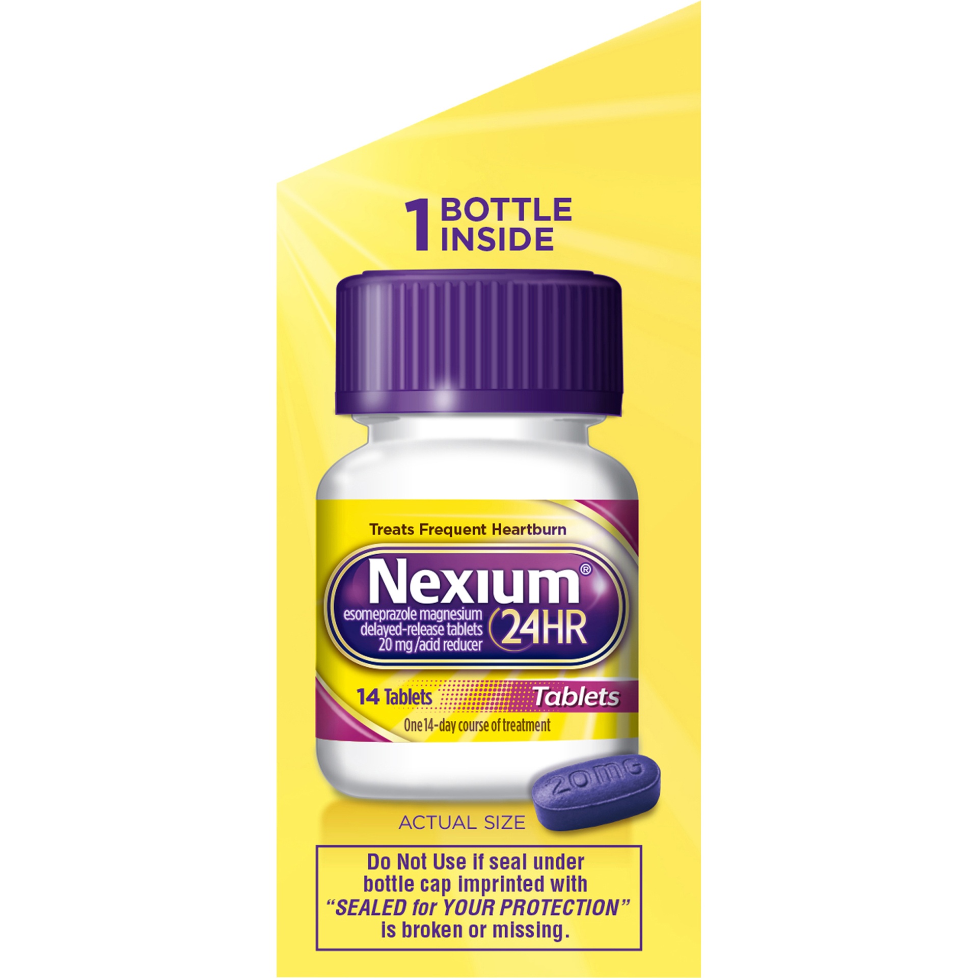 slide 2 of 6, Nexium 24HR Acid Reducer Heartburn Relief Tablets with Esomeprazole Magnesium - 14 Count, 14 ct