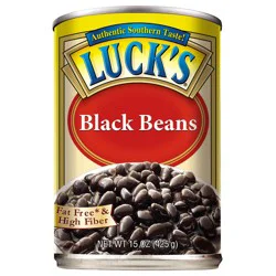 Luck's Fat Free High Fiber Black Beans 15 oz