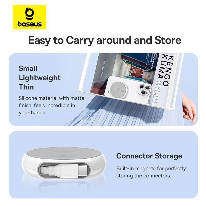 slide 6 of 9, Baseus Pathfinder Series Free2Draw 3' 100W USB-C to USB-C Fast Charging Data Cable - Moon White, 1 ct