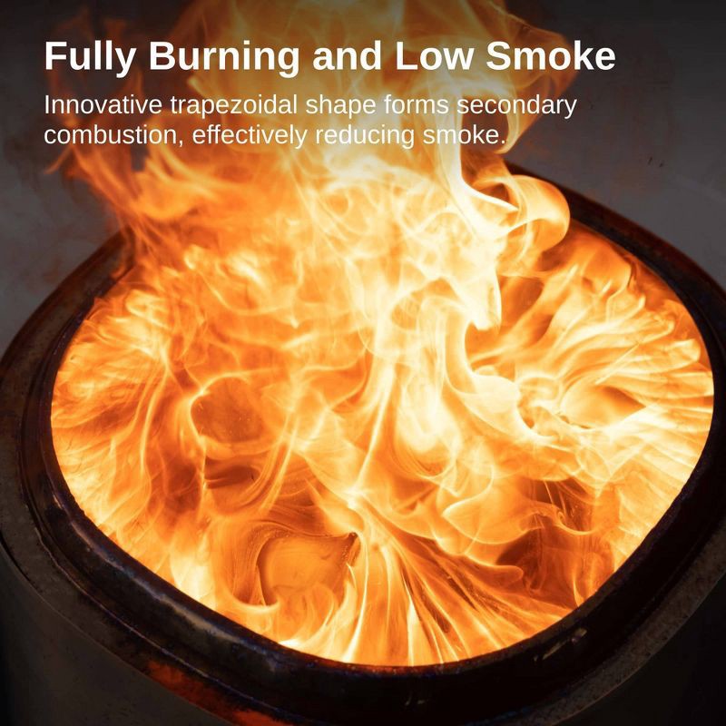 slide 5 of 9, East Oak 17" Smokeless Round Outdoor Fire Table Black: Venturi Effect, Heat-Resistant, 1 ct