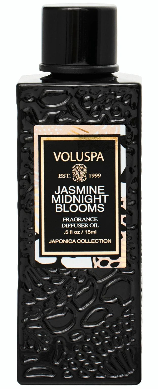 slide 1 of 1, Voluspa Jasmine Midnight Blooms Diffuser Oil, 0.5 oz