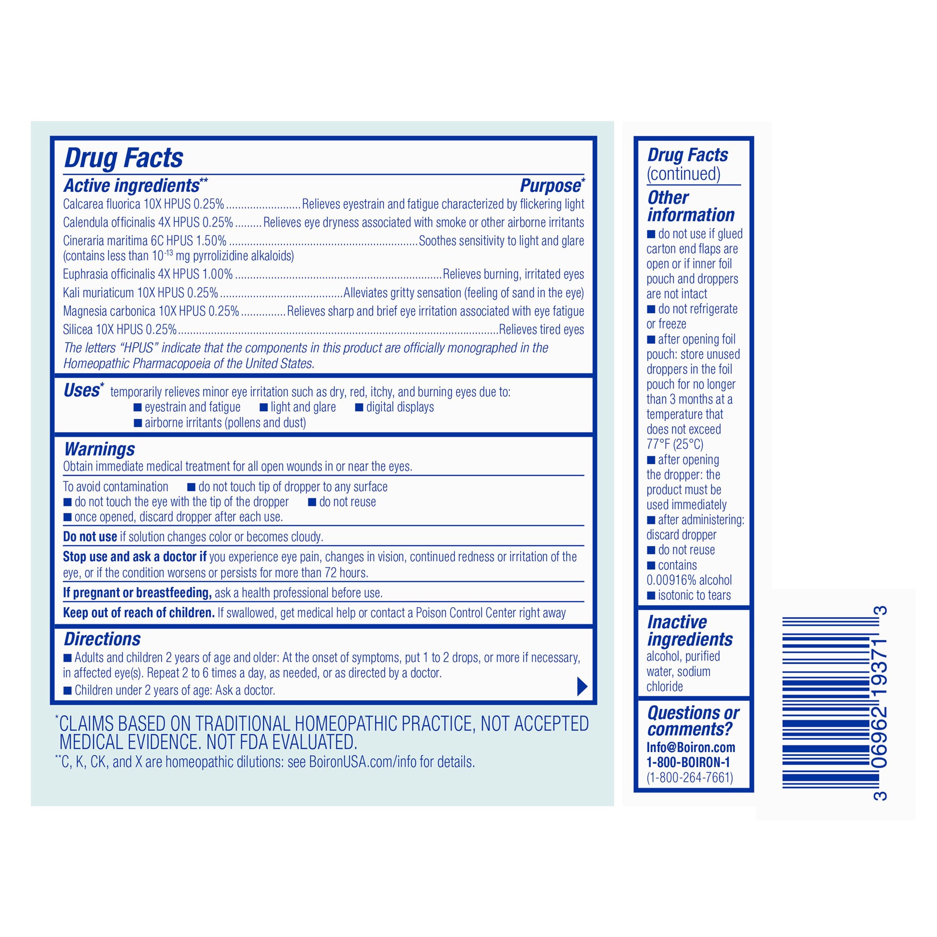 slide 5 of 9, Boiron Optique 1, Sterile Singe-Use Doses, 0.013 oz