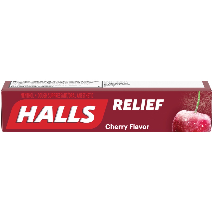 slide 2 of 6, HALLS Relief Cherry Cough Drops, 9 Drops, 0.07 lb