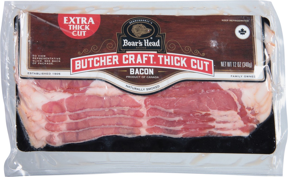 slide 7 of 9, Boar's Head Butcher Craft Extra Thick Cut Naturally Smoked Bacon, 12 oz
