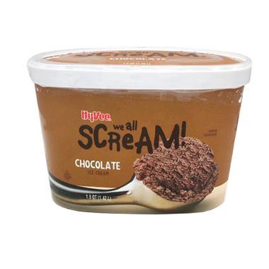 slide 1 of 1, Hy-Vee We All Scream Chocolate, 48 oz