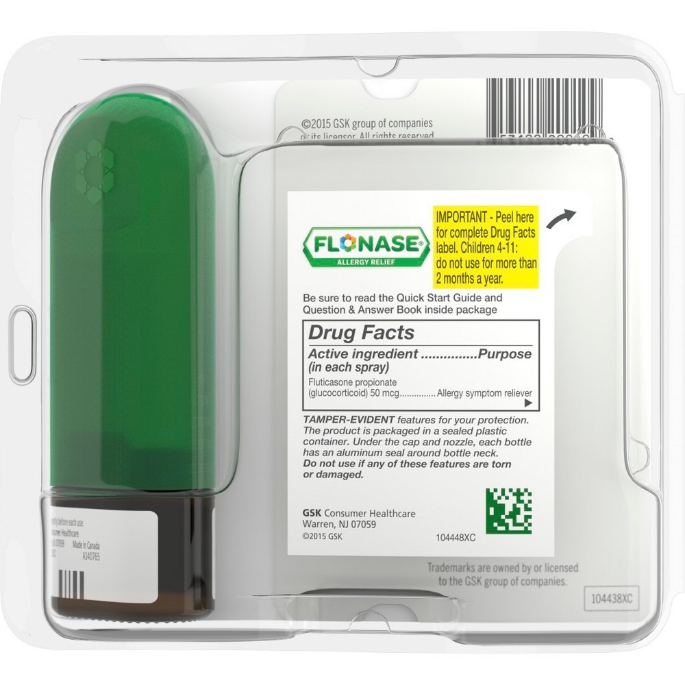 slide 3 of 5, Flonase Allergy Relief, Full Prescription Strength, Non-Drowsy, Nasal Spray, 0.34 fl oz