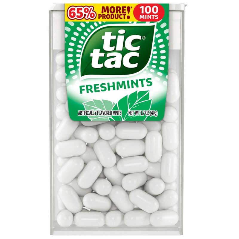 slide 1 of 5, Tic Tac Single Freshmint 100ct/1.7oz, 100 ct, 1.7 oz