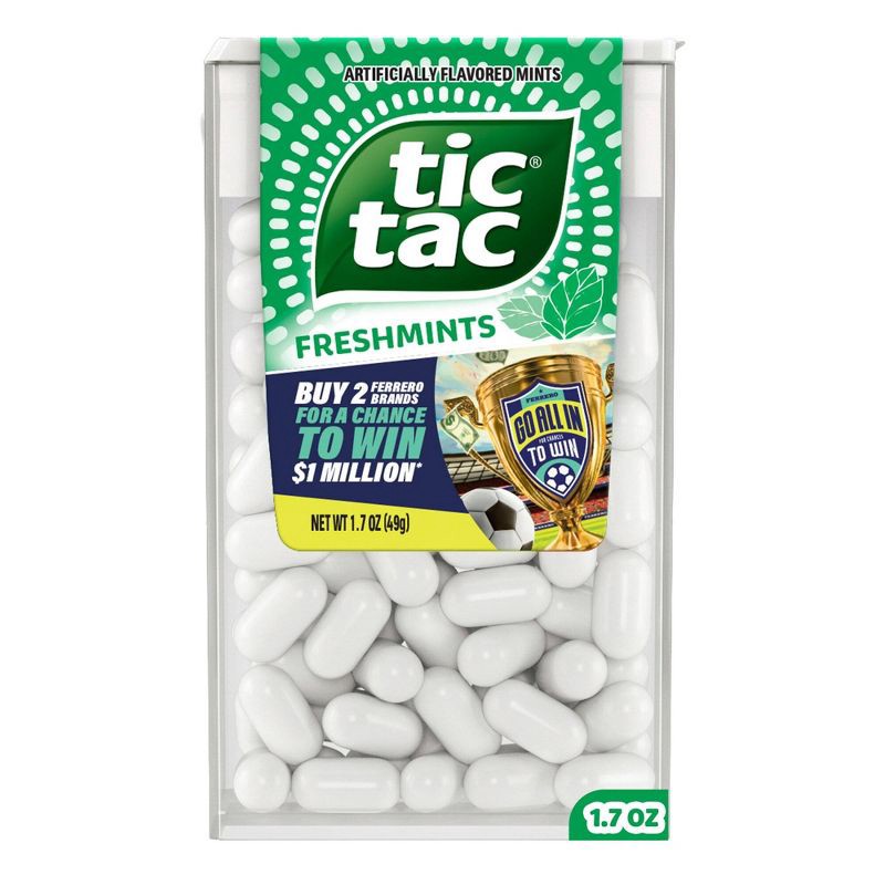 slide 1 of 9, Tic Tac Single Freshmint 100ct/1.7oz, 100 ct, 1.7 oz
