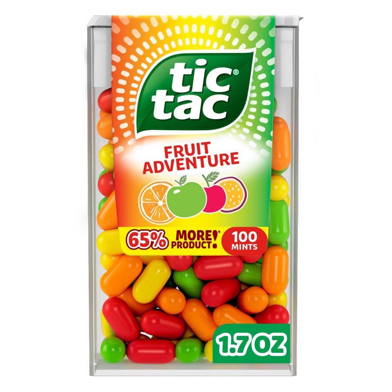 slide 1 of 8, Tic Tac Single Fruit Adventure 100ct/1.7oz, 100 ct; 1.7 oz