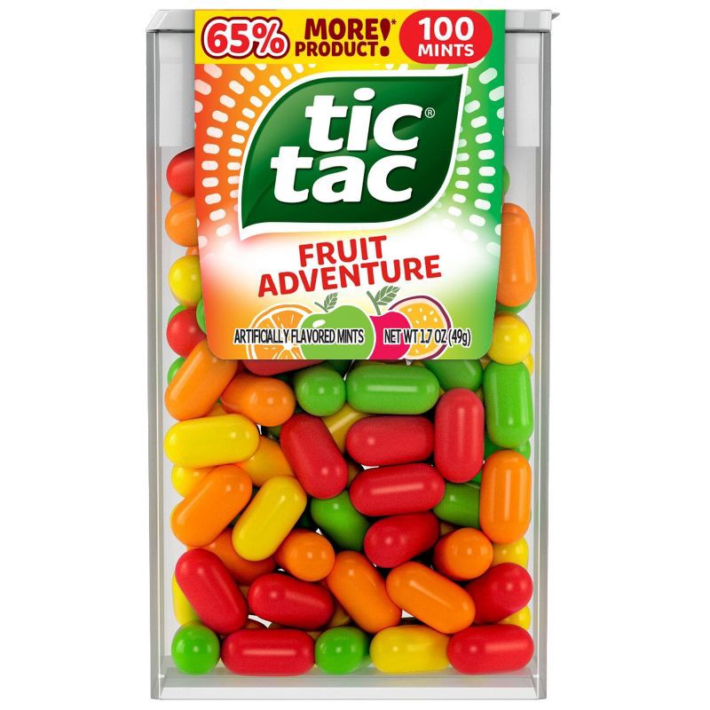 slide 1 of 8, Tic Tac Single Fruit Adventure 100ct/1.7oz, 100 ct, 1.7 oz