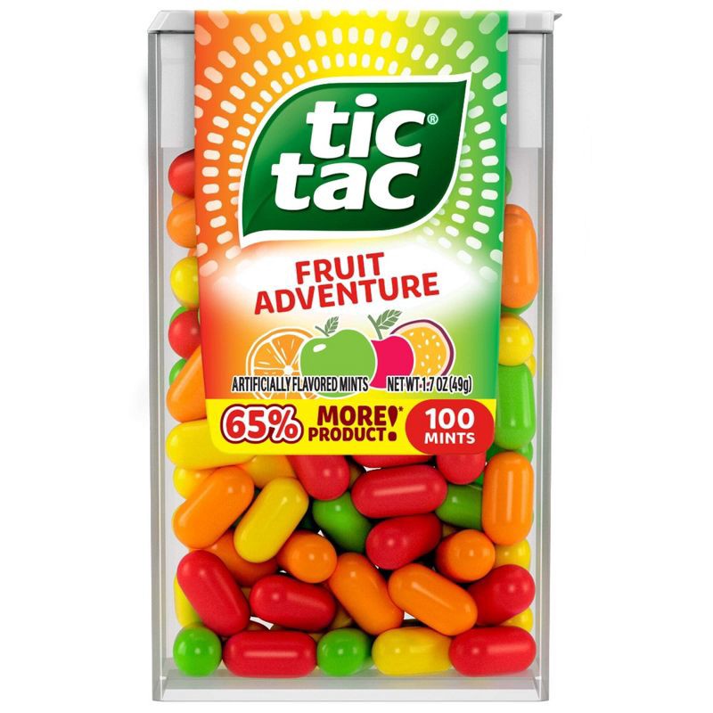 slide 1 of 5, Tic Tac Single Fruit Adventure 100ct/1.7oz, 100 ct, 1.7 oz