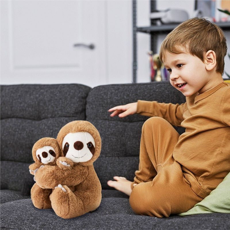 slide 2 of 12, FAO Schwarz 10" Mommy and Me Sloth Plush: Polyester Zoo Stuffed Animal, 1 ct
