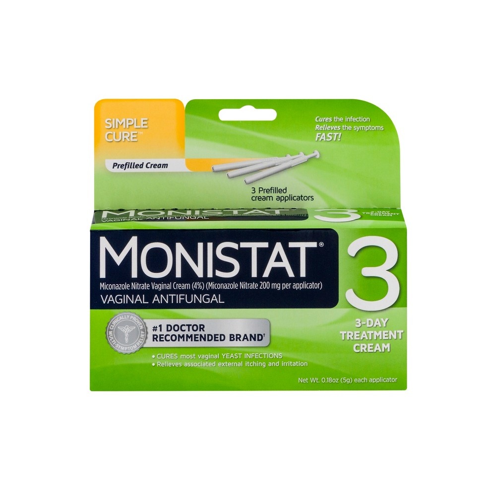 Monistat Simple Cure Vaginal Antifungal 3 Day Treatment Cream Applicator 3 Ct 018 Oz Shipt 1902