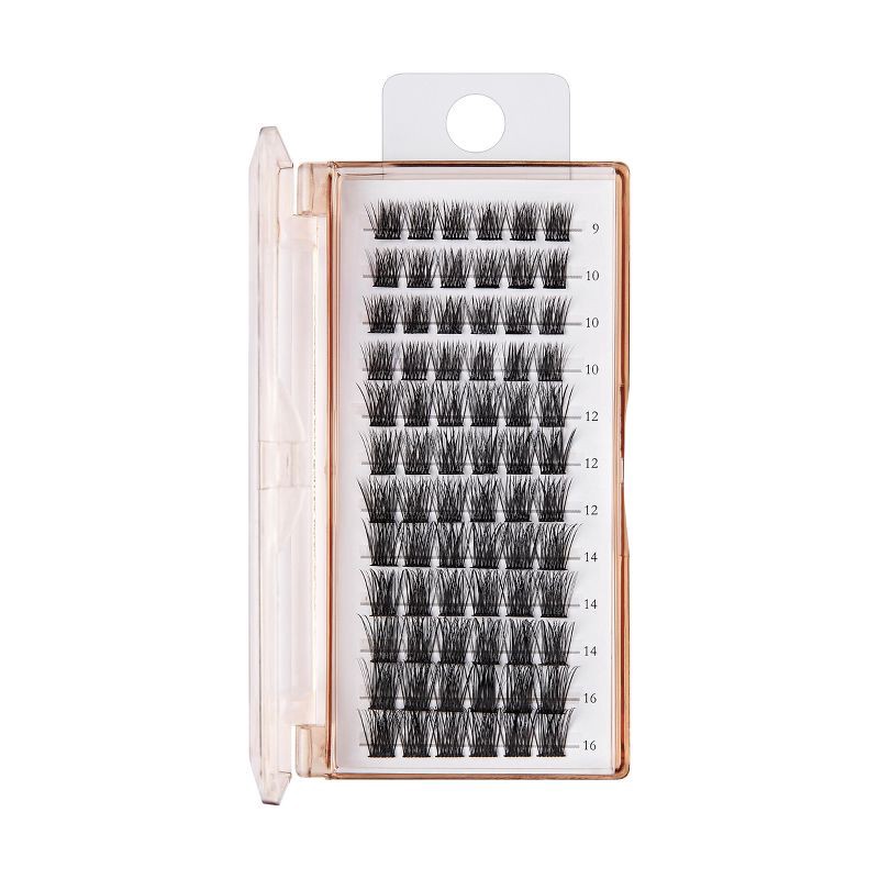 slide 6 of 10, BeBlinky False Eyelash Clusters - Wide Band 03, Wispy, 9-16 mm - 72ct, 72 ct