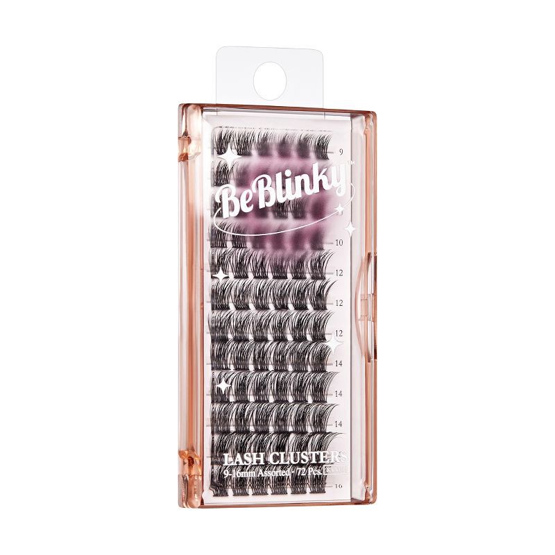 slide 8 of 10, BeBlinky False Eyelash Clusters - Wide Band 03, Wispy, 9-16 mm - 72ct, 72 ct