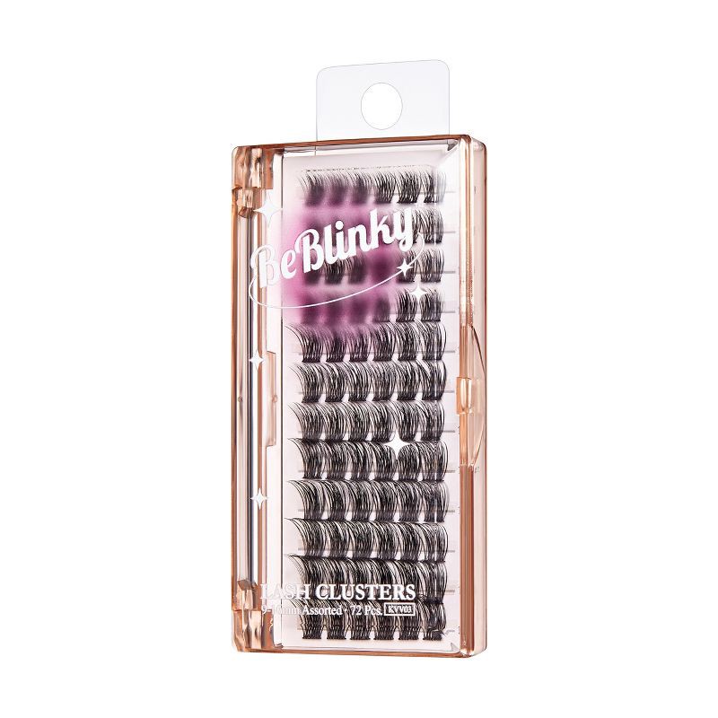 slide 9 of 10, BeBlinky False Eyelash Clusters - Wide Band 03, Wispy, 9-16 mm - 72ct, 72 ct