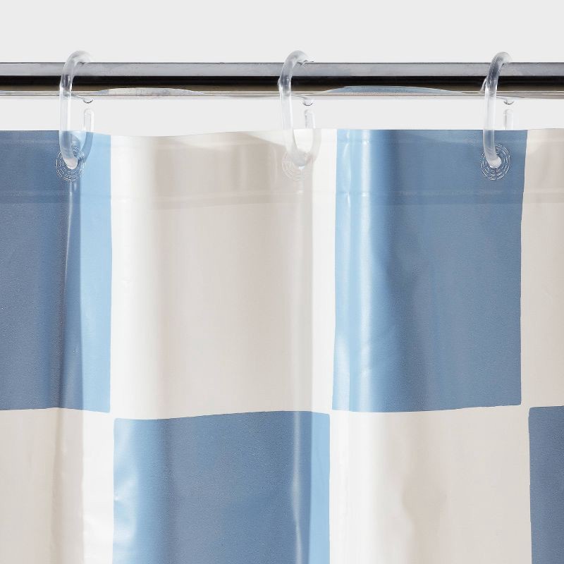slide 3 of 3, 13pc PEVA Checkerboard Shower Curtain and Rings Ivory - Room Essentials™, 13 ct
