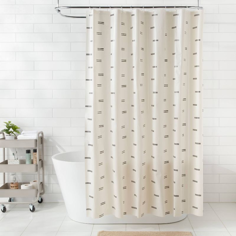 slide 2 of 3, 13pc PEVA Dash Shower Curtain and Rings - Room Essentials™, 13 ct