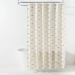 13pc PEVA Dash Shower Curtain and Rings Set Ivory/Black - Room Essentials™