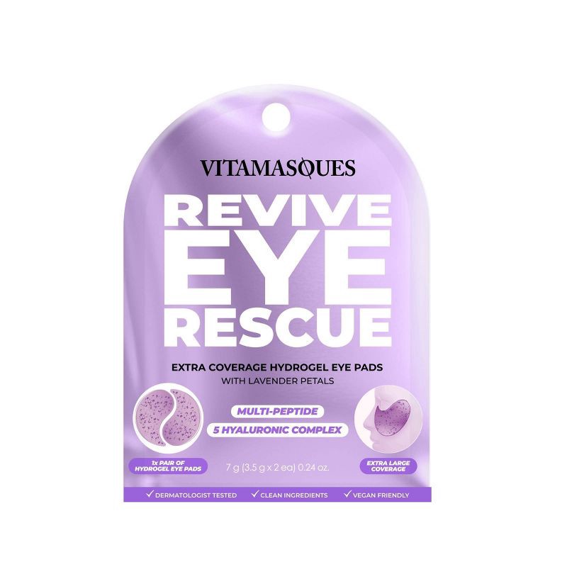 slide 1 of 5, Vitamasques XL Hydrogel Eye Pads with Petals - Molecular Hyaluronic Complex - Aloe - 0.24oz/2ct, 0.24 oz, 2 ct
