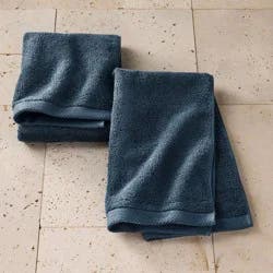 2pk Organic Hand Towel Dark Mineral Blue - Casaluna™