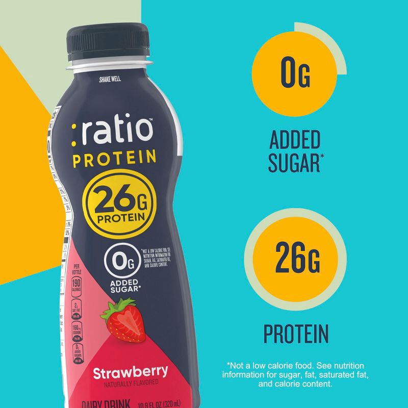 slide 2 of 6, :ratio Protein Yogurt Beverage Strawberry - 26g Protein 10.8oz, 26 gram, 10.8 oz