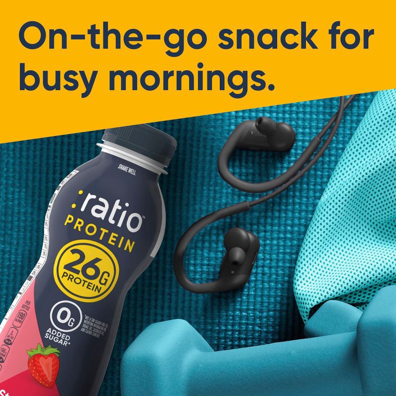 slide 4 of 6, :ratio Protein Yogurt Beverage Strawberry - 26g Protein 10.8oz, 26 gram, 10.8 oz