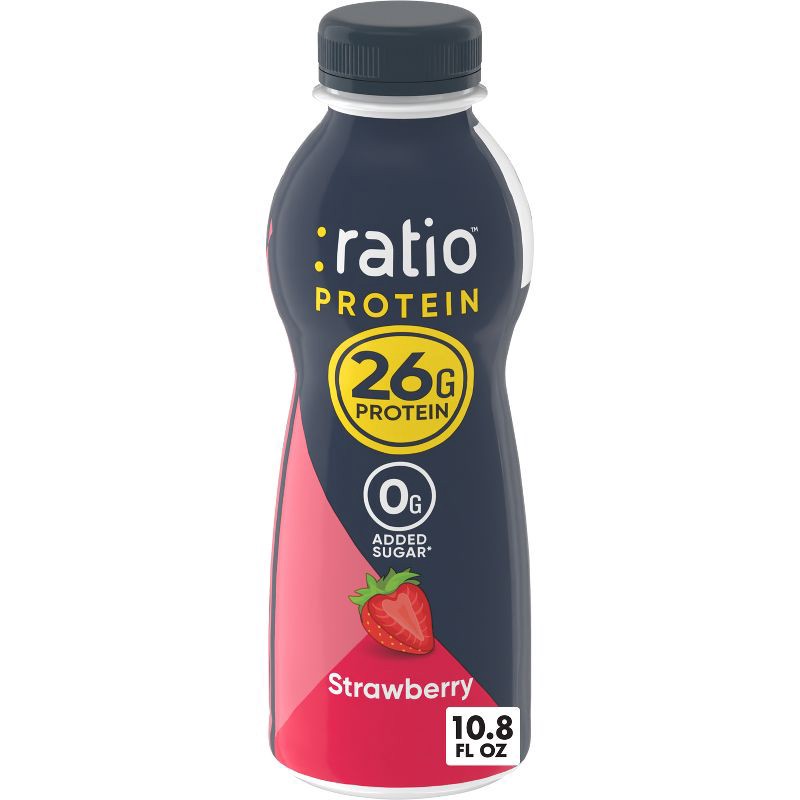 slide 1 of 6, :ratio Protein Yogurt Beverage Strawberry - 26g Protein 10.8oz, 26 gram, 10.8 oz