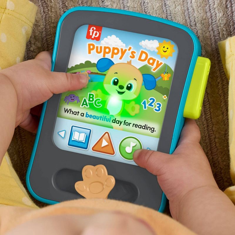 slide 3 of 6, Fisher-Price Laugh & Learn Puppy's Storytime Reader Baby Electronic Learning Toy with Music & Lights, 1 ct