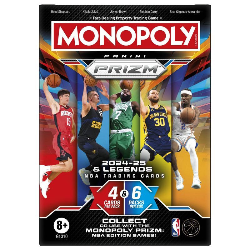 slide 1 of 5, Monopoly Panini Prizm: 2024-25 NBA Basketball Trading Cards Booster Box, 1 ct