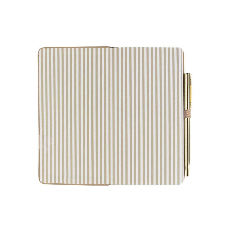 slide 2 of 4, Fringe Studio Faux Leather Weekly Planner & Pen Set 3.63" x 6.88" Beige Plans Stacked, 1 ct