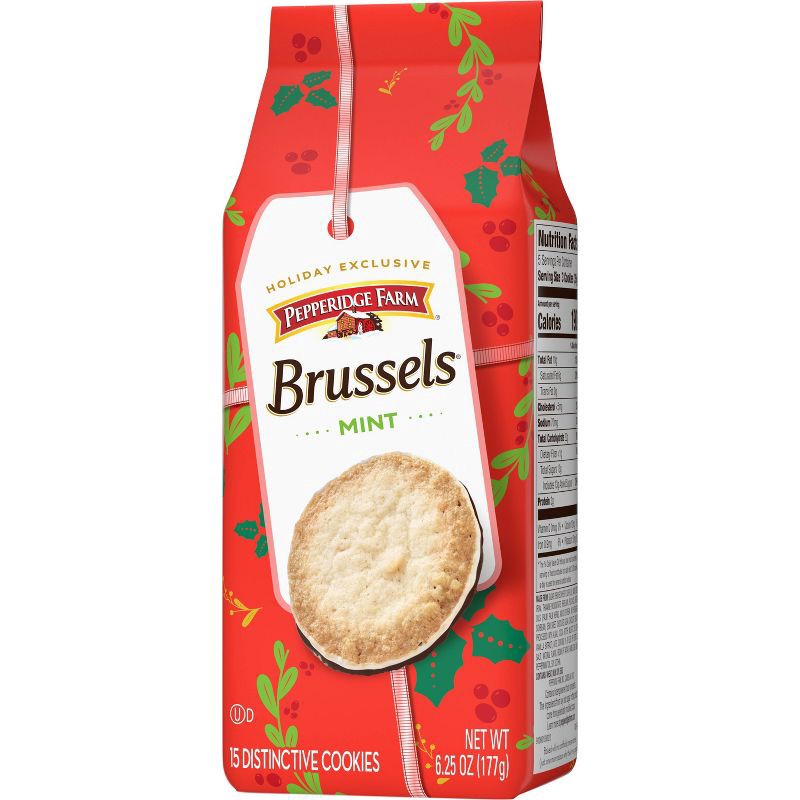 slide 5 of 6, Pepperidge Farm Holiday Mint Brussels Cookies Bag - 6.25oz, 6.25 oz