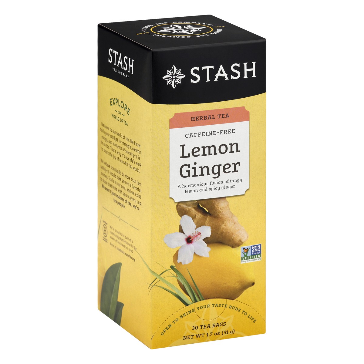 slide 9 of 12, Stash Caffeine-Free Bags Lemon Ginger Herbal Tea - 30 ct, 30 ct