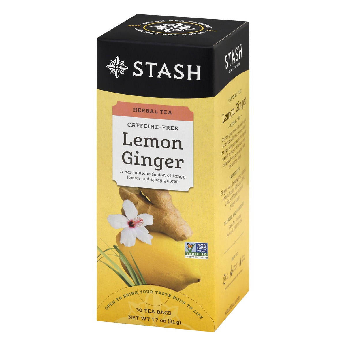 slide 2 of 12, Stash Caffeine-Free Bags Lemon Ginger Herbal Tea - 30 ct, 30 ct