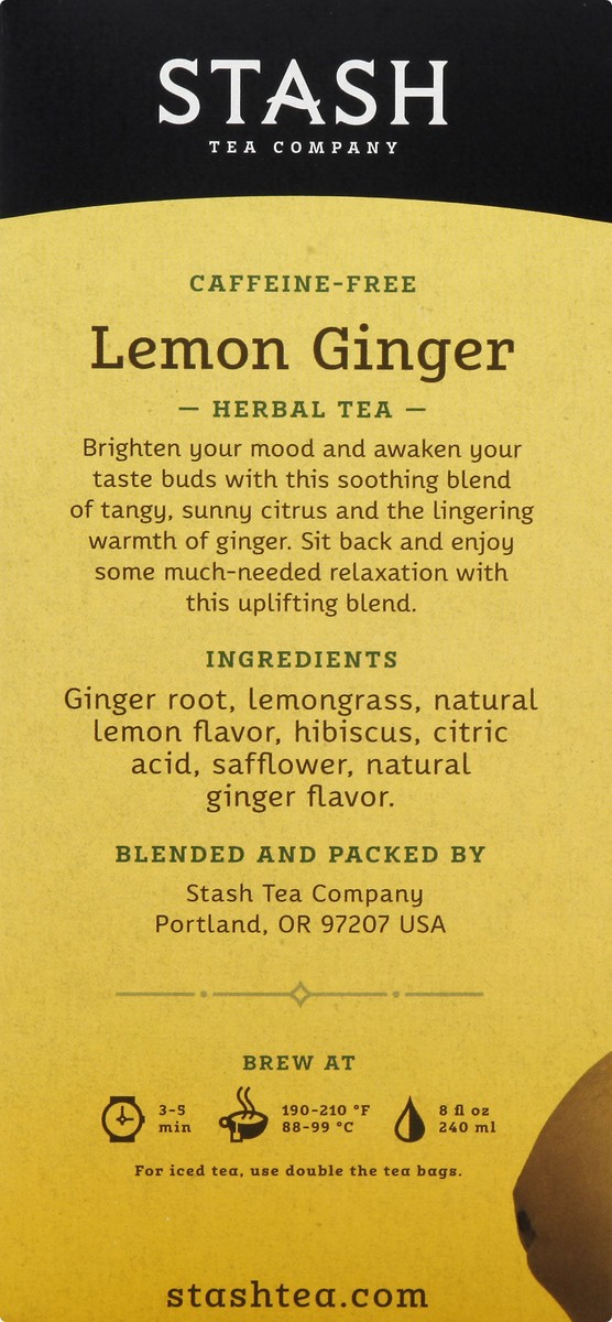 slide 10 of 12, Stash Caffeine-Free Bags Lemon Ginger Herbal Tea - 30 ct, 30 ct