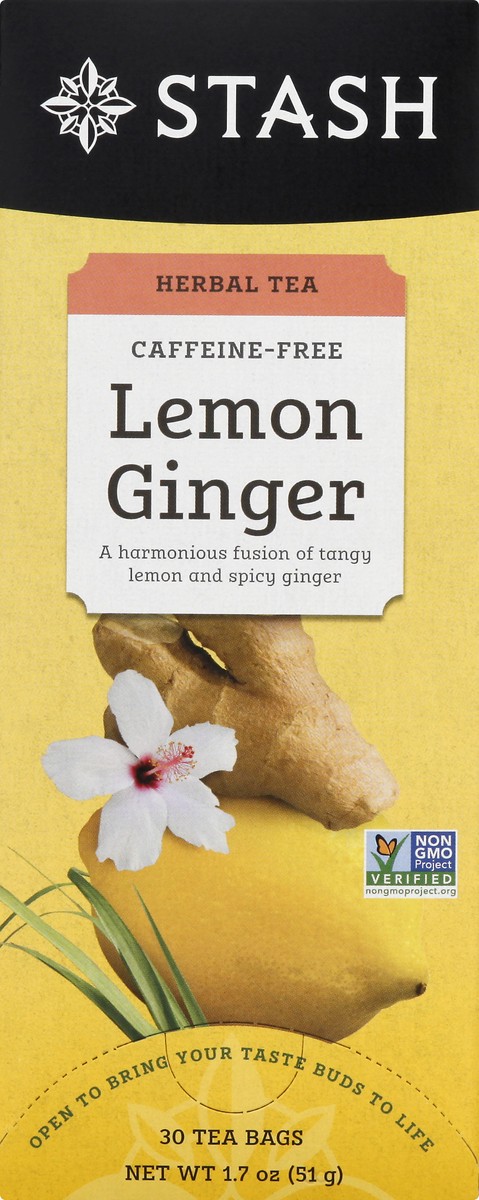 slide 7 of 12, Stash Caffeine-Free Bags Lemon Ginger Herbal Tea - 30 ct, 30 ct