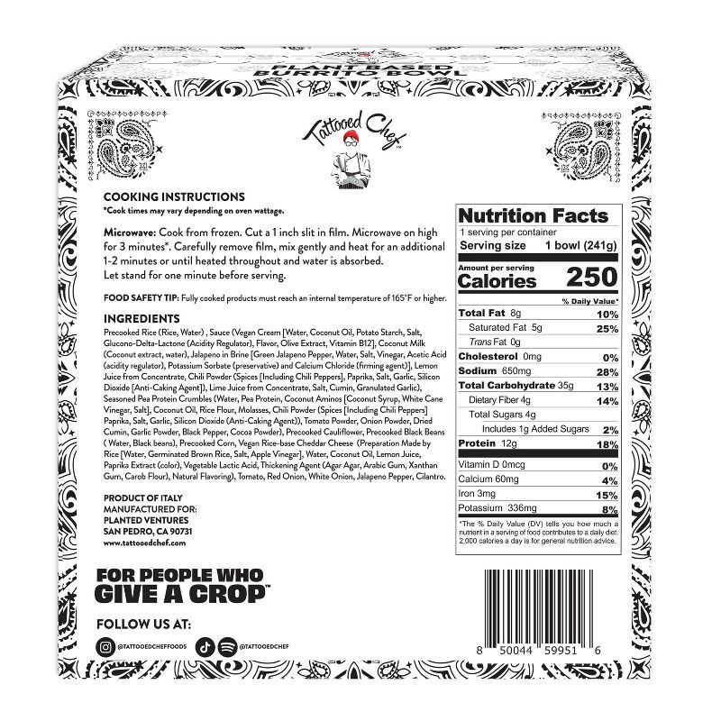 slide 2 of 6, Tattooed Chef Frozen Gluten Free Burrito Bowl - 8.5oz, 8.5 oz