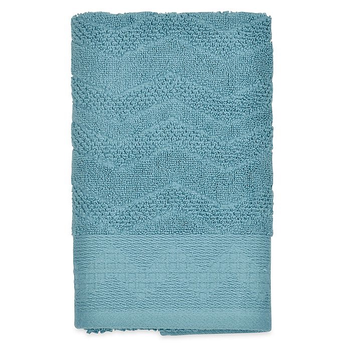 slide 1 of 3, Mesa Chevron Hand Towel - Aqua, 1 ct