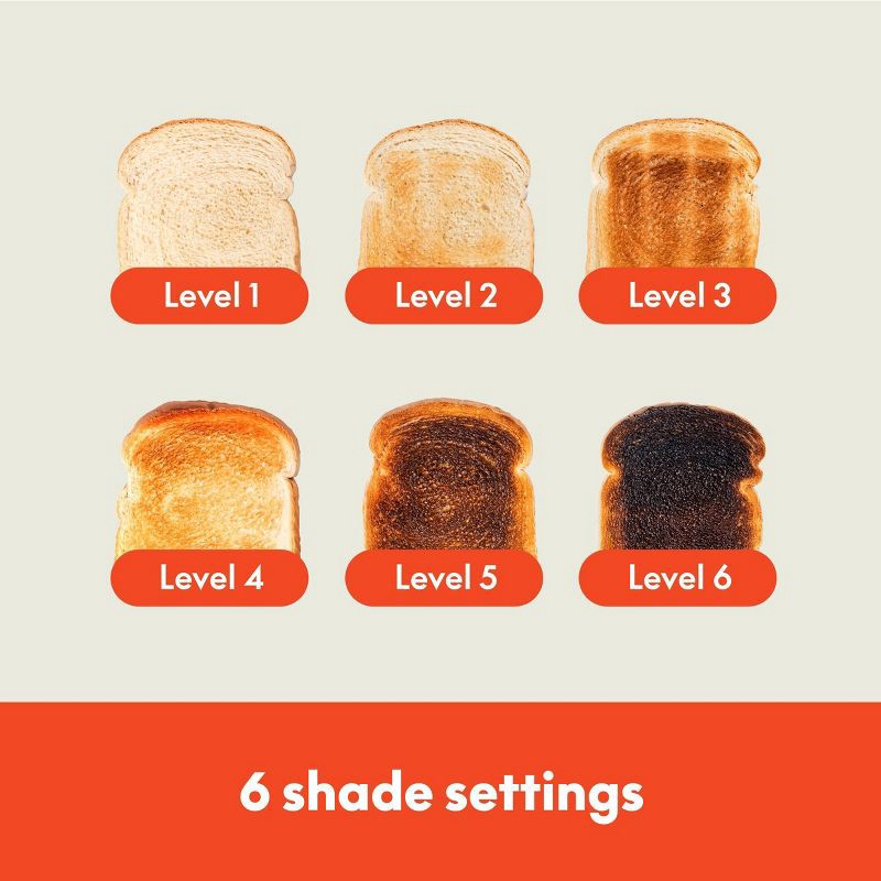 slide 7 of 9, bella Housewares bella 2-Slice Slim Toaster Oatmilk: Metal, 900W, Compact Beige Design, 2-Year Warranty, Spot Clean, 14.88" Width, 1 ct