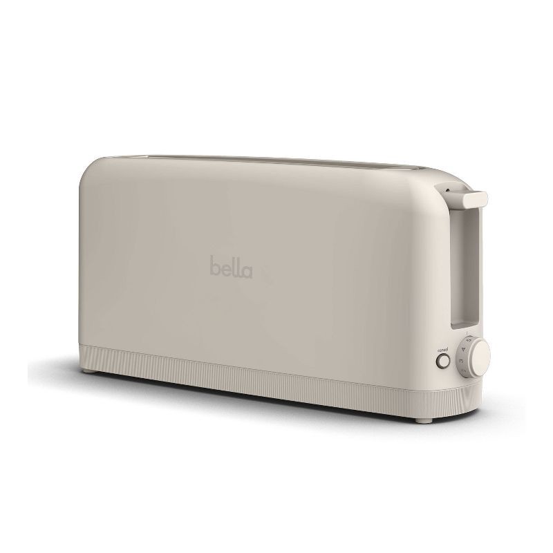 slide 1 of 9, bella Housewares bella 2-Slice Slim Toaster Oatmilk: Metal, 900W, Compact Beige Design, 2-Year Warranty, Spot Clean, 14.88" Width, 1 ct