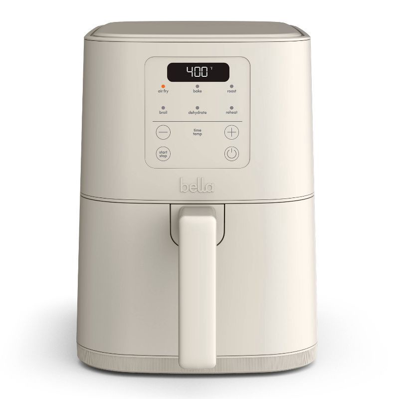 slide 1 of 8, bella Housewares bella 4qt Slim Air Fryer Oatmilk: Small Beige Electric Fryer, 1300W, 2-Year Warranty, Plastic & Aluminum, 7.27 lbs, 4 qt, 7.27 lb