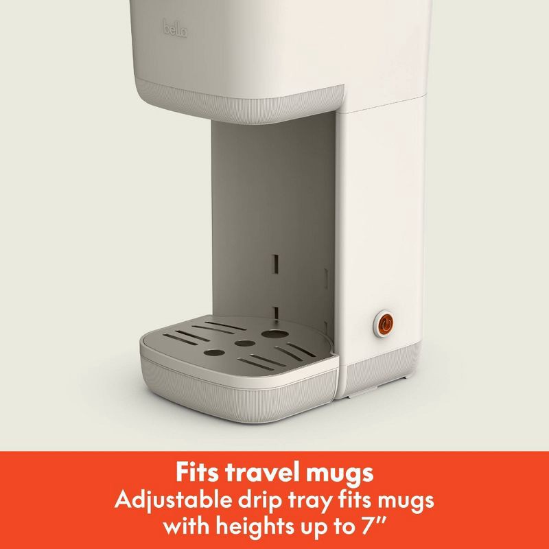 slide 6 of 9, bella Housewares bella Single-Serve Coffee Maker Oatmilk: Drip Pod Coffee Maker, 14 oz Capacity, Automatic Shut-Off, Removable Drip Tray, 14 oz