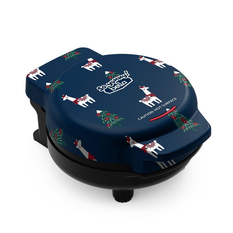 slide 2 of 6, So Yummy by bella Mini Waffle Maker Llama: Nonstick Aluminum, 400W, Blue, 3.5" Grill, Christmas Theme, 1.98 lbs, 1.98 lb