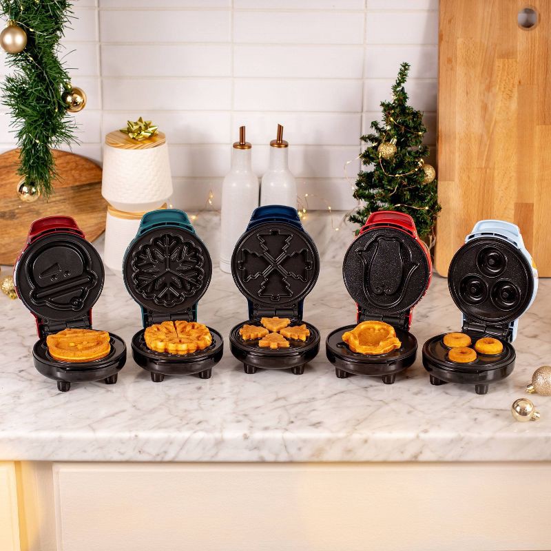 slide 5 of 6, So Yummy by bella Mini Waffle Maker Llama: Nonstick Aluminum, 400W, Blue, 3.5" Grill, Christmas Theme, 1.98 lbs, 1.98 lb