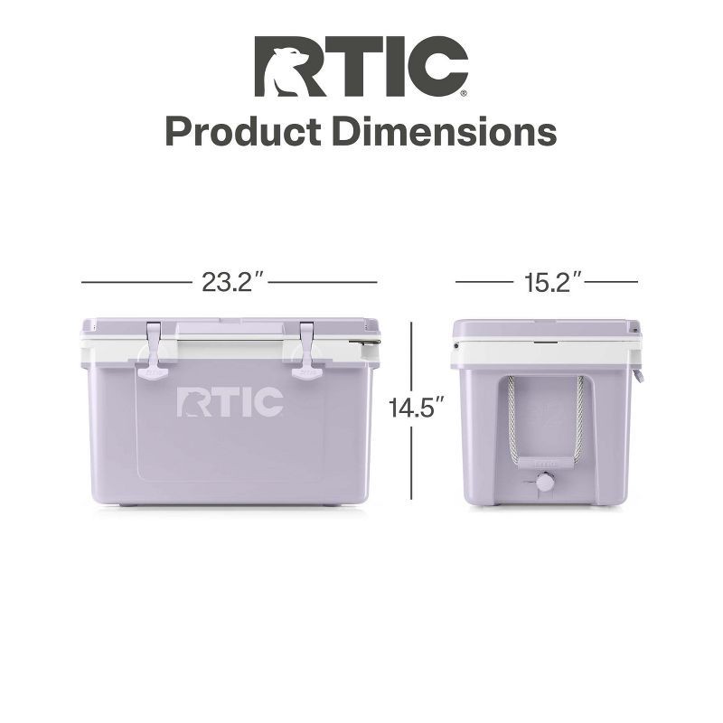 slide 4 of 8, RTIC Outdoors 32 QT Ultra-Light Hard Sided Cooler - Lilac Purple: Polypropylene Construction, 32 qt