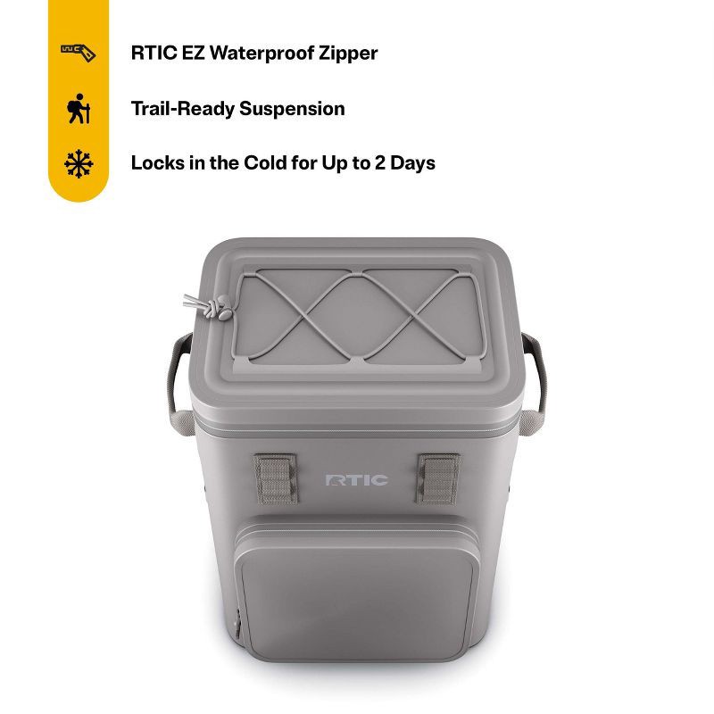 slide 2 of 7, RTIC Outdoors 24 Can Ultra-Tough Backpack Cooler - Gray: Vinyl Liner, Holds 24 Cans, 24 can, 24 cans