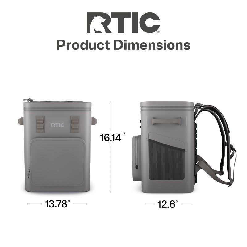 slide 7 of 7, RTIC Outdoors 24 Can Ultra-Tough Backpack Cooler - Gray: Vinyl Liner, Holds 24 Cans, 24 can, 24 cans