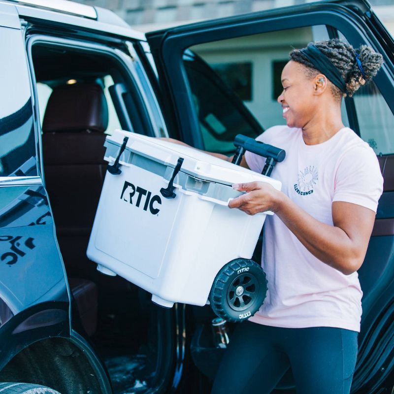 slide 6 of 6, RTIC Outdoors 22qt Ultra Light Wheeled Hard Sided Cooler - White: Polypropylene Construction, 22 qt